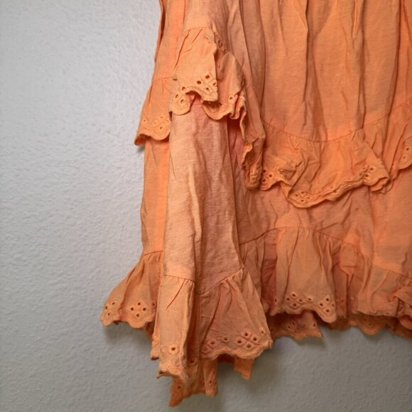 &Merci Orange Ruffled Babydoll Tank Top Womens Size Medium NWT Polyester - Picture 3 of 7